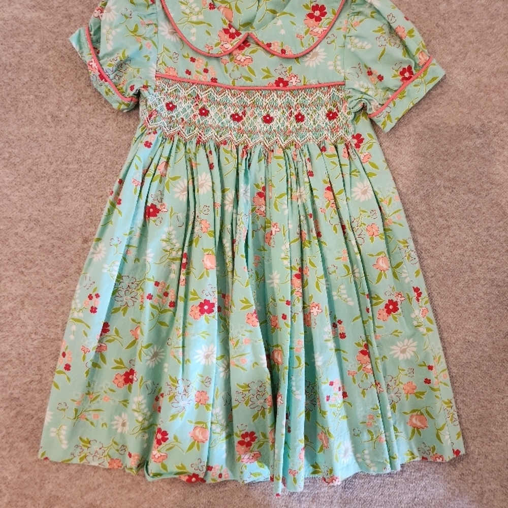 Floral Green Kids Dress